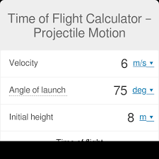 Flight Calculator Projectile Motion