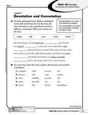 Now let's try one together: Collection Connotation Vs Denotation Worksheet Photos Kaessey Persuasive Writing Prompts Worksheets English Lesson Plans