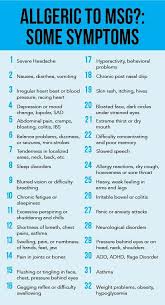 Msg Symptom Chart Food Allergies Health Nutrition Health