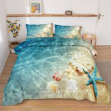 Ocean Comforter Set Blue Beach Bedding