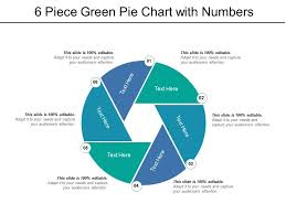 6 Piece Green Pie Chart With Numbers Powerpoint