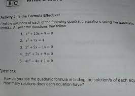 Use Quadratic Formula Brainly Ph
