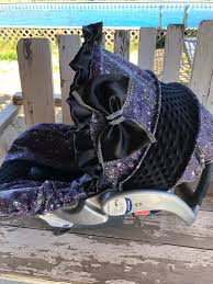 Purples And Black Minky Infant Car Seat