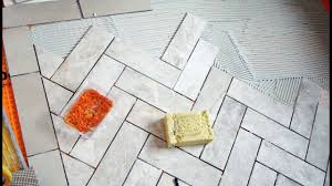 diagonal herringbone tile floor