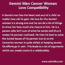 gemini man cancer woman love