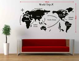 World Map Wall Sticker Vinyl Office