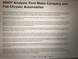 20, according to fiat (pdf). Swot Analysis Ford Motor Company And Fiat Chrysler Chegg Com