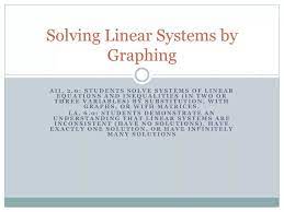 Solving Linear Systems By Graphing