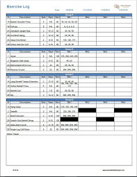 workout log template s