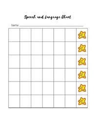 Speech And Language Behavior Sticker Chart