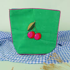 my doris mint green cherry makeup bag