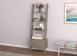 Wall Shelf 69 H Dark Taupe With 3