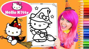 Make a coloring book with mickey mouse halloween shopkins for one click. Coloring Hello Kitty Halloween Coloring Book Page Prismacolor Colored Pencil Kimmi The Clown Youtube