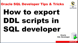 how to export ddl scripts in sql