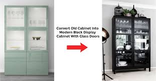 Black Display Cabinet With Glass Doors