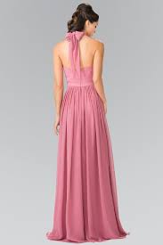 Elizabeth K Gl2362 Long Chiffon Halter Dress Products In