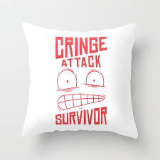 cringe funny throw pillow by