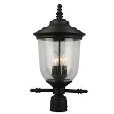 John timberland industrial outdoor post light fixture urban barn galvanized steel vintage 15 3/4 for exterior garden yard patio. Eglo Pinedale 10 63 In W X 21 In H 3 Light Matte Black Outdoor Post Light With Clear Seeded Glass 202804a The Home Depot