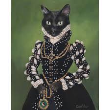 Black Cat Wall Art Print Isabel Old