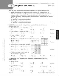 Chapter 9 Test Form 2a Answers Geometry