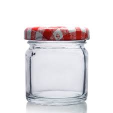 41ml mini glass jar with gingham lid