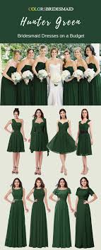 hunter green color bridesmaid dresses