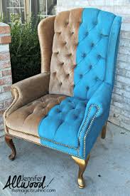 paint velvet fabric a chair makeover