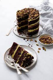 Chocolate Pistachio Cake gambar png