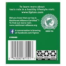 lipton green tea with mint nutrition