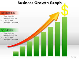 Business Growth Graph Bar Chart With Arrow Going Up And