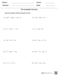 Solving Quadratic Equations