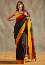 black saree latest designer black