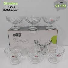 Ice Cream Glass Bowl 6 Piece Set At Rs