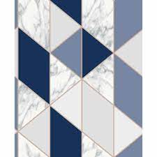 Check out this fantastic collection of geometric shapes wallpapers, with 69 geometric a collection of the top 69 geometric shapes wallpapers and backgrounds available for download for free. Fresco Marble Geometric Wallpaper Navy Wilko