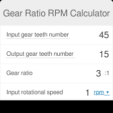 Gear Ratio Rpm Calculator