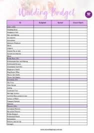 Wedding Budget Checklist W Events Group