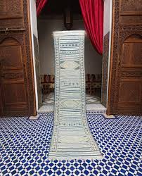 moroccan berber kilim runner rug blue