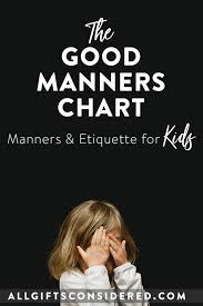 Good Manners Chart Manners Etiquette For Kids Living