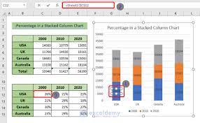 display percene in an excel graph