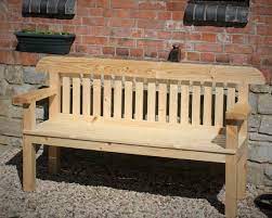 Garden Bench Seat Wide Arms Natural