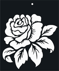 Stencils Single Rose For Wall Painting