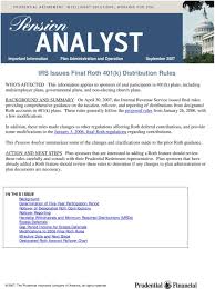 Irs Issues Final Roth 401 K Distribution Rules Pdf