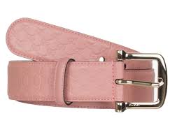 Gucci Womens Pink Leather Gg Microguccissima Buckle Belt