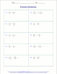 worksheets for fraction addition