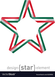star with mexico flag colors design