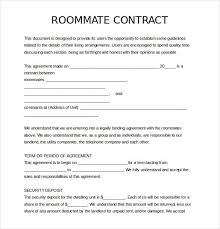 Roommate Agreement Ideas Roomate Agreement Template Roommate