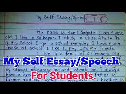 V central board of secondary education. Essay Speech On My Self Self Introduction For Students My Self Essay And Speech For Kids Youtube