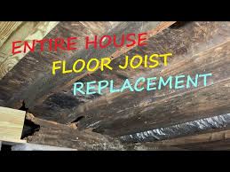 rotten floor joist replacement on a