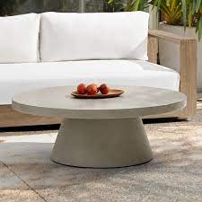 Concrete Pedestal Outdoor Round Coffee