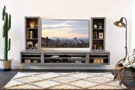 Gray Floating Tv Stand Modern Wall